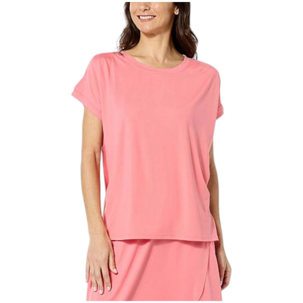 Comfort Code Women's Stretch Jersey Extended Sleeve Lounge Tee Coral - Regular